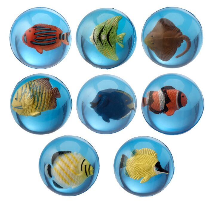 Bola saltitona Peixe Tropical 3D em Expositor