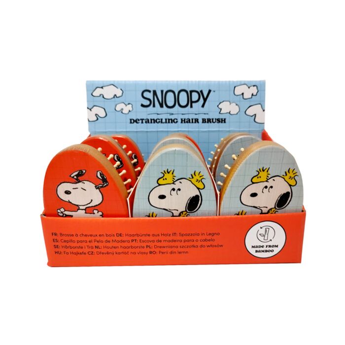 Escova de Bambu com forma Peanuts Snoopy & Woodstock