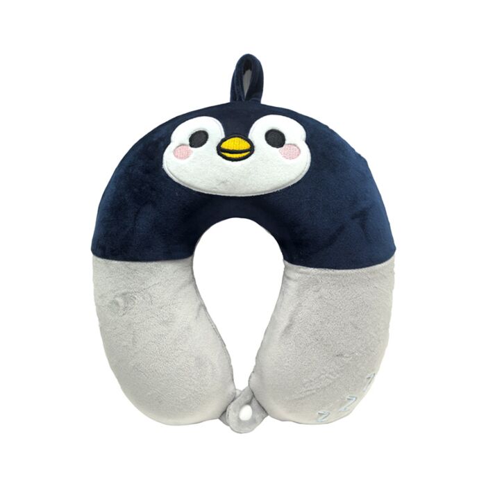 Almofada de Viagem KIDS com Memória em Pelúcia Relaxeazzz - Adoramals Chip o Pinguim