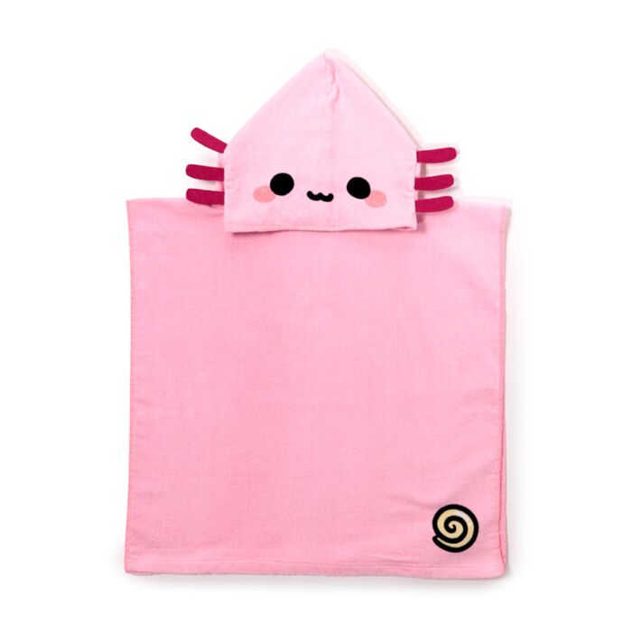 Toalha infantil com capuz Maddie o Axolote Adoramals