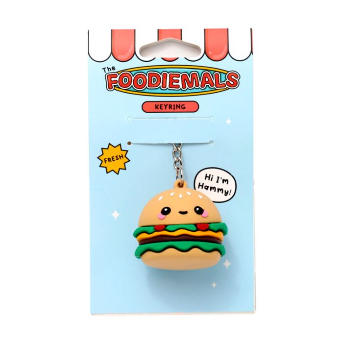 Porta-chaves PVC 3D Hammy o hambúrguer - Foodiemals 