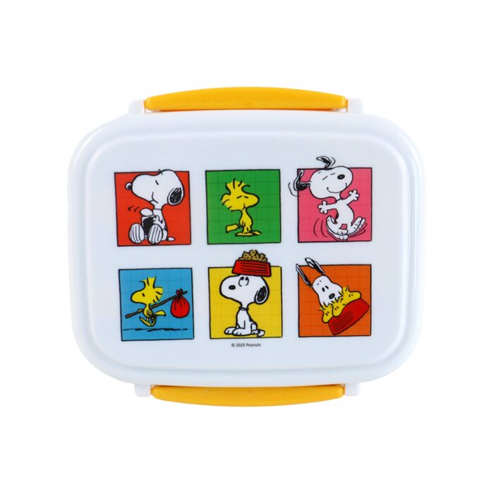 Lancheira Bento com fecho clip e talheres - Peanuts Snoopy & Woodstock