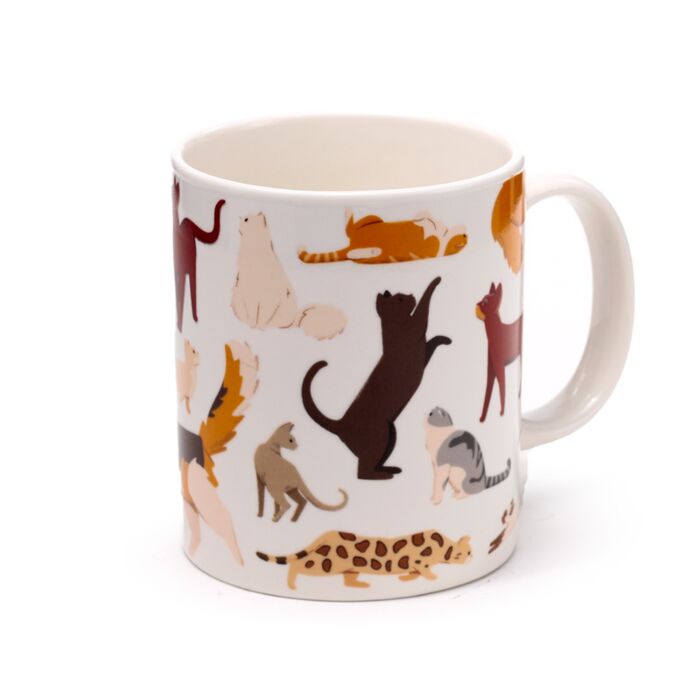 Caneca de Porcelana Gatos Feline Fine