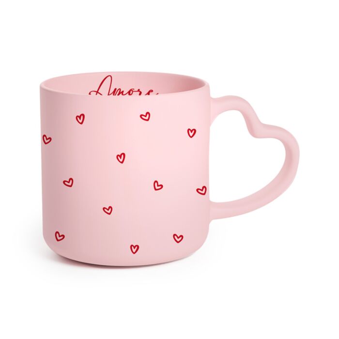 Caneca de Porcelana asa com forma de coração Amore Heart