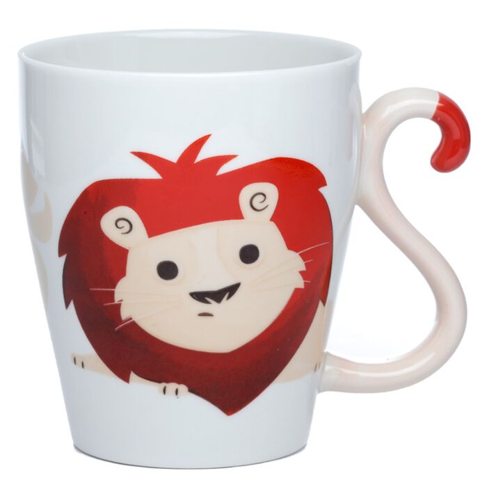 Caneca de Porcelana asa com forma de Cauda Zooniverse Leão