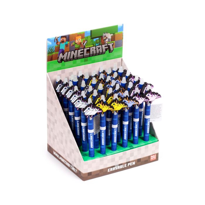 Caneta apagável Inkredible com topo PVC Minecraft 
