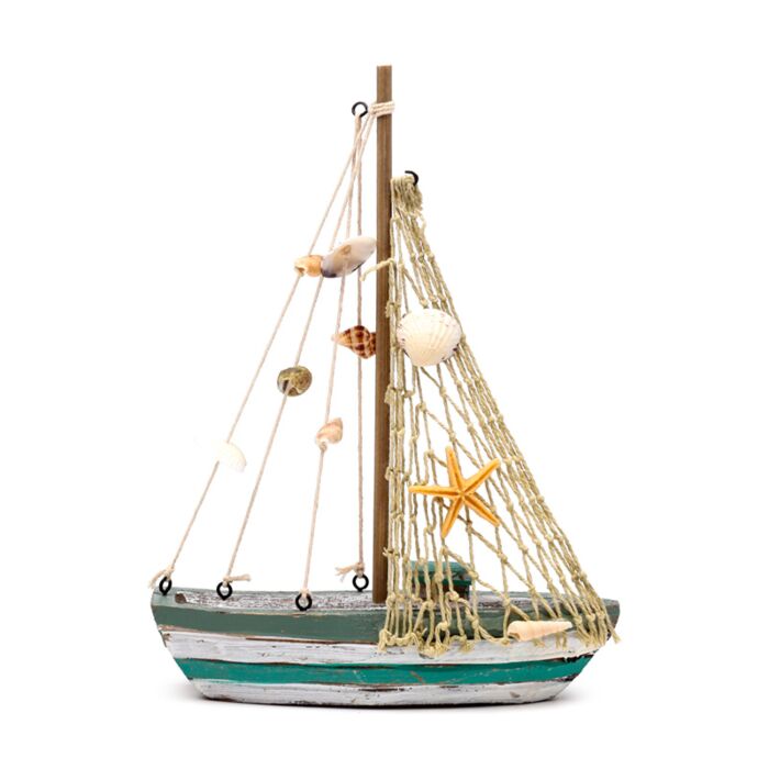 Souvenir do mar - Barco à vela Conchas do mar