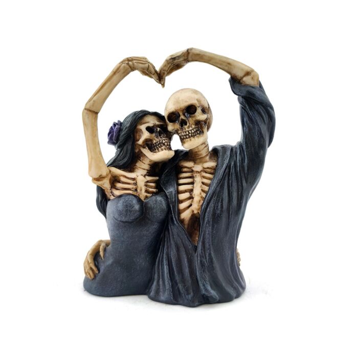 Casal esqueletos coração
