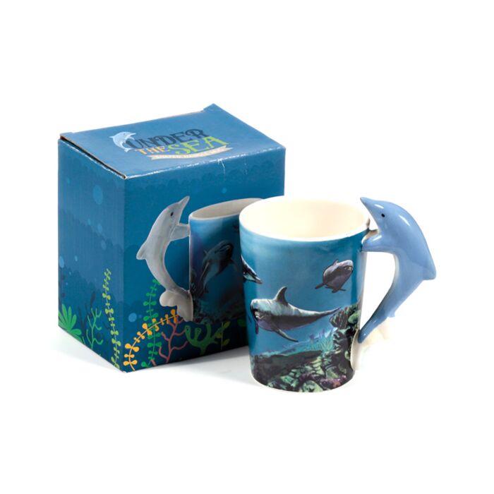 Caneca Cerâmica com asa moldada - Golfinho