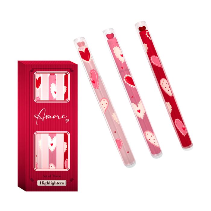 Set de 3 marcadores de texto Pop Top Amore Heart Coração 