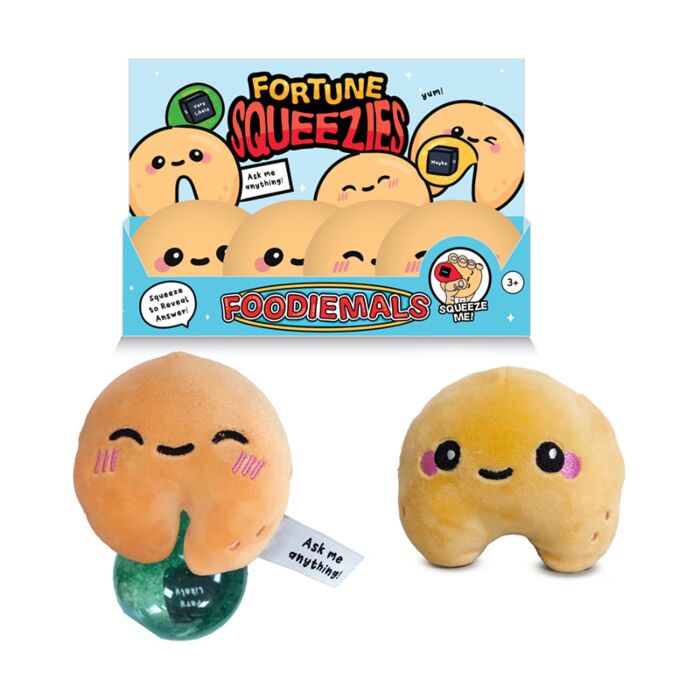 Brinquedo de pelúcia espremível Queasy Squeezies Fortune Cookie Mágica