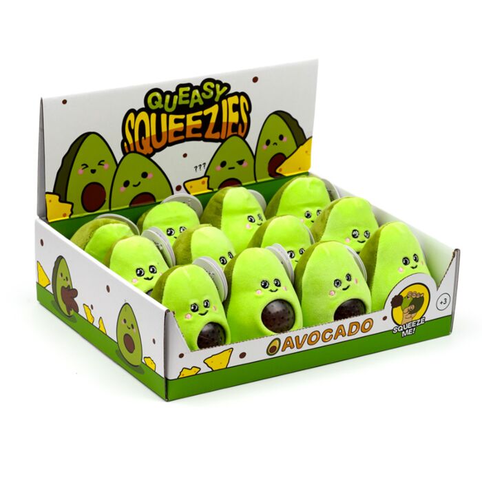 Brinquedo de pelúcia espremível Queasy Squeezies Abacate 
