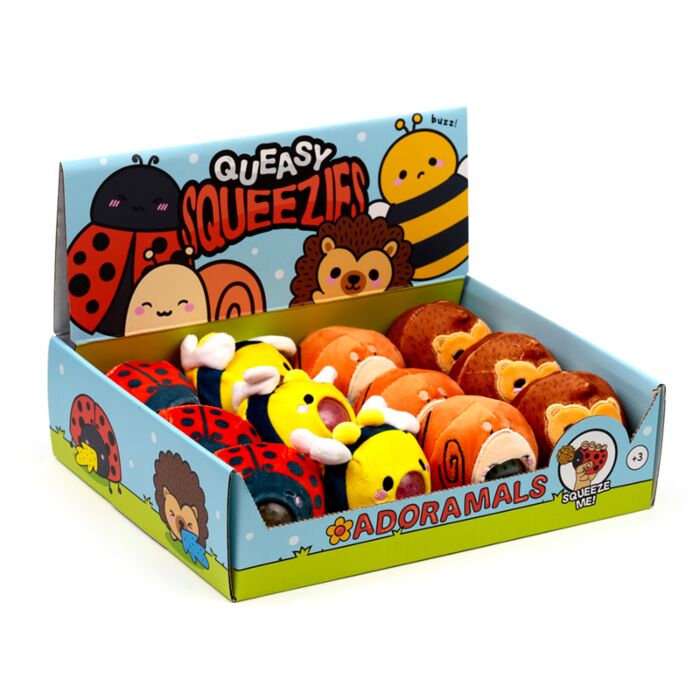 Brinquedo de pelúcia espremível Queasy Squeezies Adoramals Jardim 