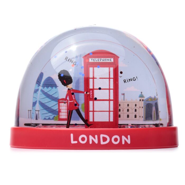 Ícones de Londres Cabine de Telefone Vermelha - Globo de neve medio
