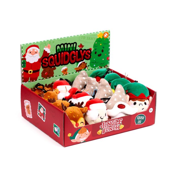 Porta-chaves de pelúcia Squidglys Amigos do Natal