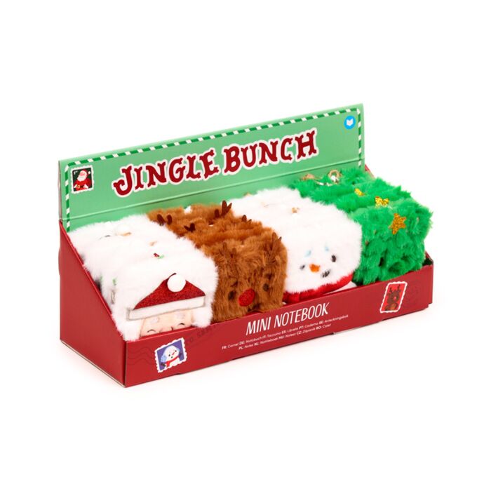 Mini Bloco de Notas A7 em Pelúcia Jingle Bunch Natal