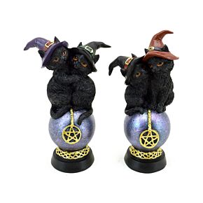 Gatinhos pretos feiticeiros - Esfera iridescente com pentagrama