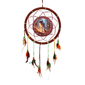 Caça-Sonhos Sonho de fada Lobo e filhote 33cm