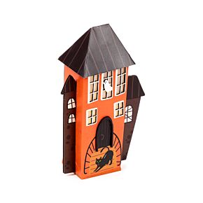 Decoração LED de Halloween Casa gato preto assustador e fantasma 