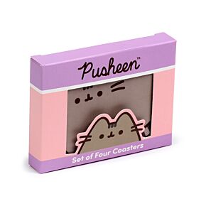 Pusheen - set de 4 bases para copos com forma 