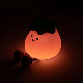 Foodiemals Lâmpada de noite e suporte para telemóvel LED - Beringela