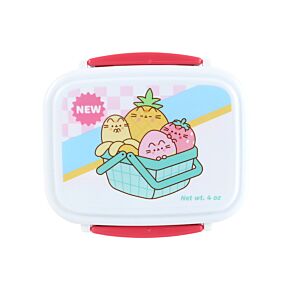 Lancheira Bento com fecho clip e talheres - Pusheen Frutas