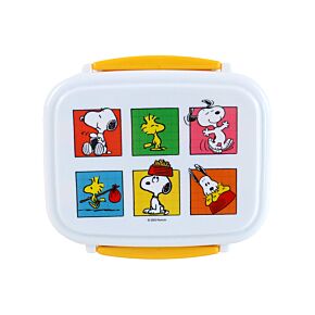 Lancheira Bento com fecho clip e talheres - Peanuts Snoopy & Woodstock