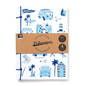 Bloco de Notas A5 em Papel de Pedra Praia VW Volkswagen T1 Camper Bus