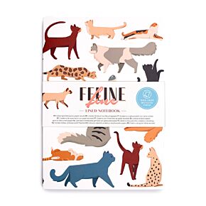Bloco de Notas A5 em papel reciclado Gatos Feline Fine