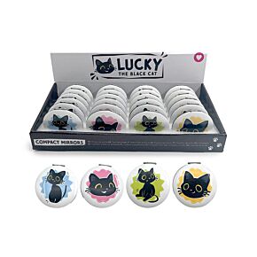 Espelho Compacto - Lucky o Gato preto da sorte