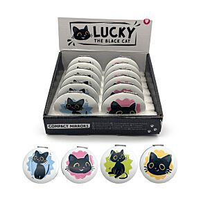 Espelho Compacto - Lucky o Gato preto da sorte