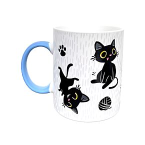 Caneca de Porcelana Lucky o Gato Preto da sorte Caneca de Porcelana Lucky o Gato Preto da sorte