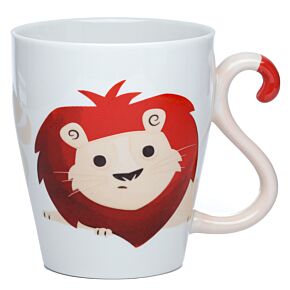 Caneca de Porcelana asa com forma de Cauda Zooniverse Leão