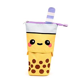 Estojo de lápis em lona Pop Up Foodiemals Boba Chá de bolhas 