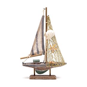 Souvenir do mar - Barco à vela Tecido às riscas