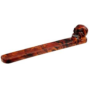 Queimador de Incenso Efeito Mármore Castanho - Caveira