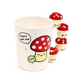 Caneca Cerâmica com asa moldada - Cogumelo giro