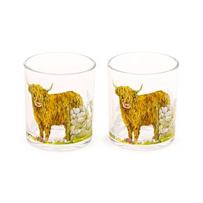 Conjunto de 2 Copos de Shot em Vidro Jan Pashley Highland Coo