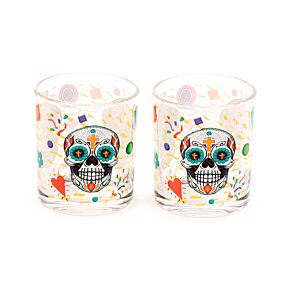 Conjunto de 2 Copos de Shot em Vidro Dia dos mortos