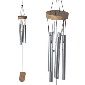 Espanta-Espíritos de madeira com tubos de metal 37cm