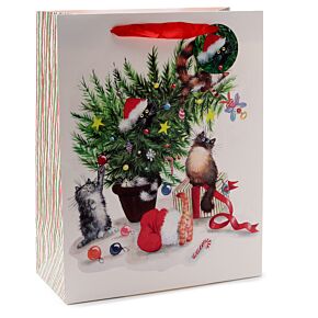 Saco para prendas Kim Haskins Gatos de Natal- Grande