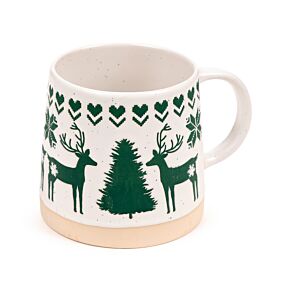 Caneca de grés Renas verdes Natal