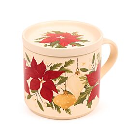 Conjunto de caneca e tampa com base Natal Botánico