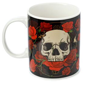 Caneca de Porcelana - Caveiras e Rosas