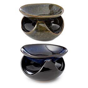 Queimador de óleo cerâmico com manchas pretas