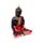 Meditação Buda tailandês vermelho, preto e dourado