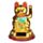 Boneco Solar Gato Chinês da Sorte Maneki Neko Dourado
