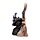 Gato preto bruxo com cabo de vassoura
