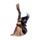 Gato preto bruxo com cabo de vassoura