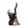 Gato preto bruxo com cabo de vassoura